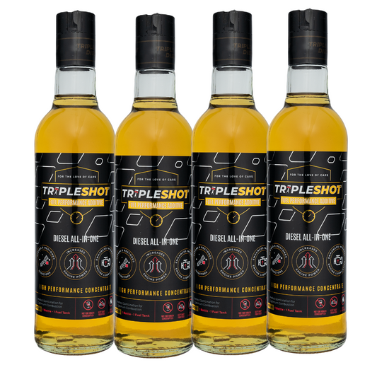 TripleShot Diesel All-In-One Multipack of 4 Fuel Additive – Engine Cleaner and Performance Booster with Box Packaging