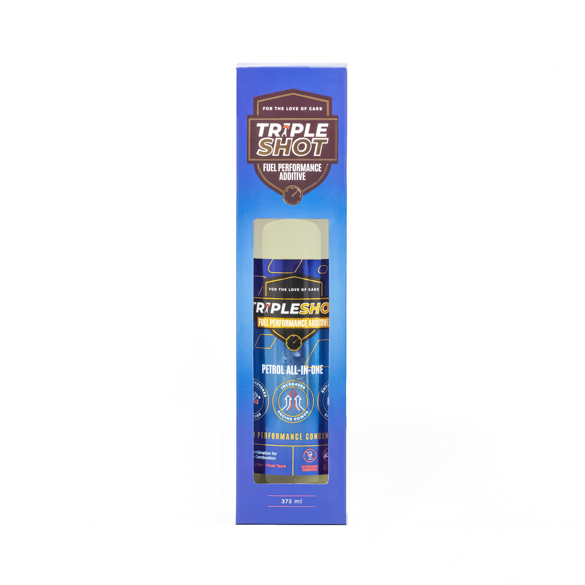 Showing Tripleshot Petrol Additive Box Front Side 